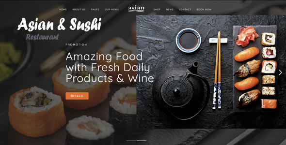 Asian & Sushi Restaurant website